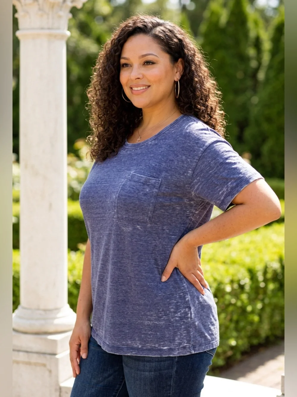 J. Crew Washed Indigo Short Sleeve Pocket Tee